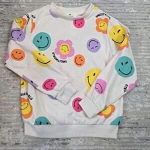 H&M Smiley World Sweatshirt Multicolor Smiley Face Print Girls 6X-7